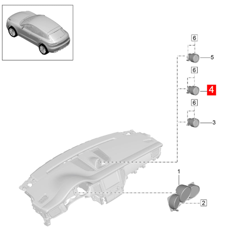 WXZOS Dashboard Sport Chrono Stopwatch Clock w/Panel for Porsche Macan (95B) 2014-2023