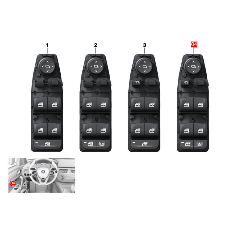 WXZOS 8Pin Driver Side Master Power Window Switch for BMW 6series G32 GT 2018-2023