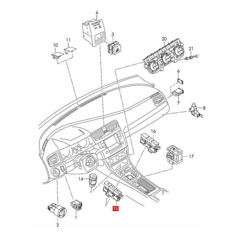 MODE' 'ECO START-STOP' Control Switch 5G1927137P for VW Golf 7 MK7 VII 2013-2018