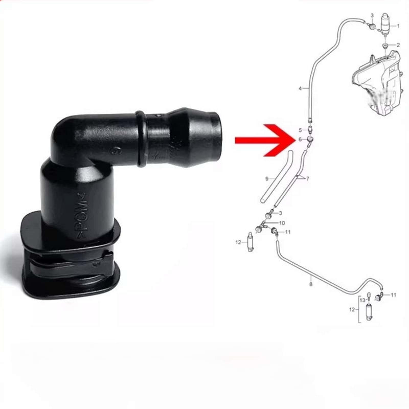 WXZOS Front Headlight Washer Hose Connector (7-Pipe) for Porsche Panamera 970 2010-16