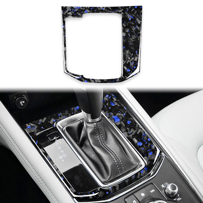WXZOS Genuine Carbon Fiber Gear Shift Knob Lever Panel Trim for Mazda CX-5 2016-2019