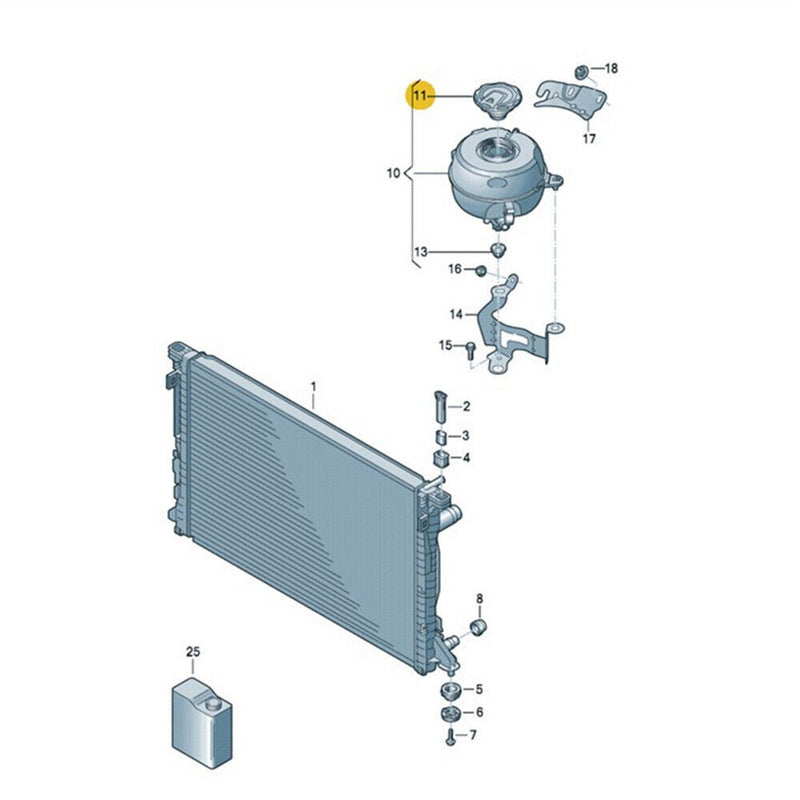 Black Water Coolant Expansion Tank Reservoir Cap for VW Toureg (CR7) 2018-2019
