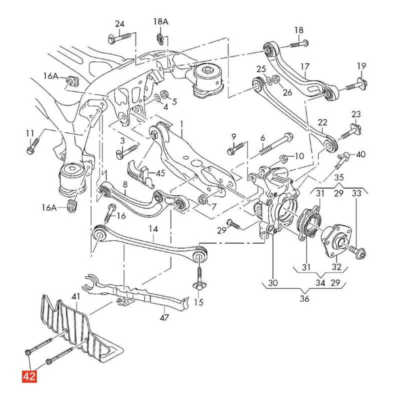 WXZOS  Rear Lower Control Arm Shield Retaining Pin for Audi Q8 SQ8 RSQ8 (4M) 2019-2025