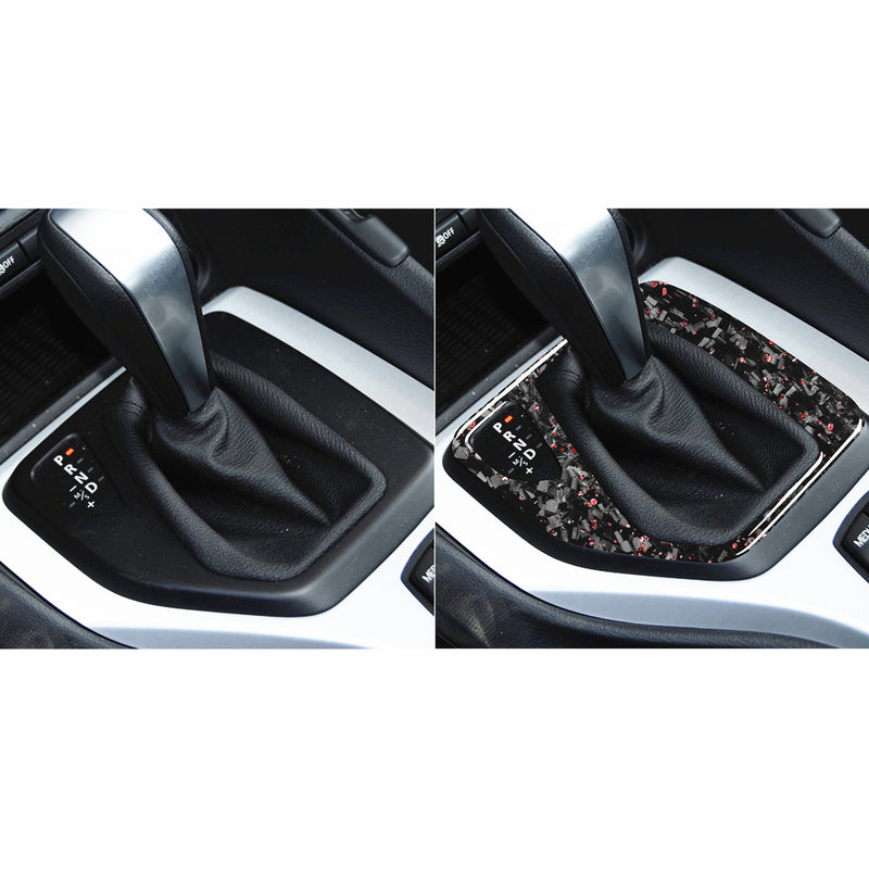 WXZOS Genuine Carbon Fiber Gear Shift Lever Panel Trim for BMW E84 X1 2011-2015