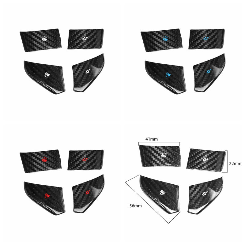 WXZOS Carbon Steering Wheel Drive Mode Button Trim for Chevrolet Corvette C8 2020-2024