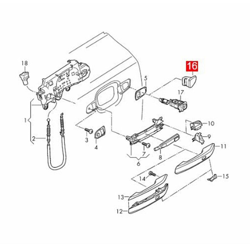 Alloggiamento/tappo maniglia porta esterna destra per Audi A4 B9 S4 A5 S5 201...