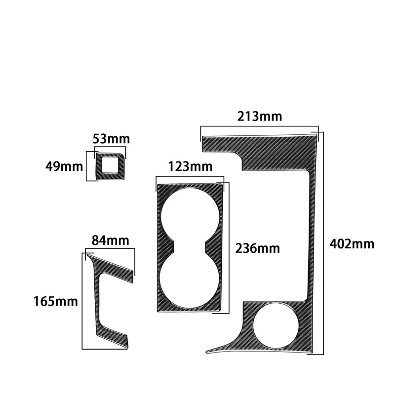 WXZOS Genuine Carbon Fiber Center Console Cup Holder Trim for Toyota Tundra 2007-2013