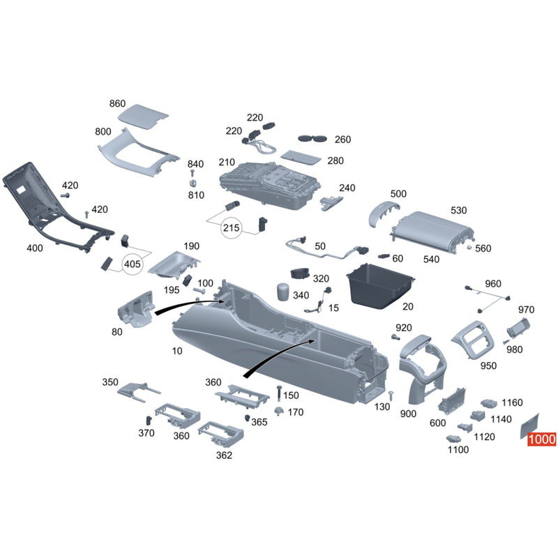 WXZOS Rear Ashtray Cigarette Lighter Flip Cover for Mercedes-Benz 2021-25 W223 S-Class