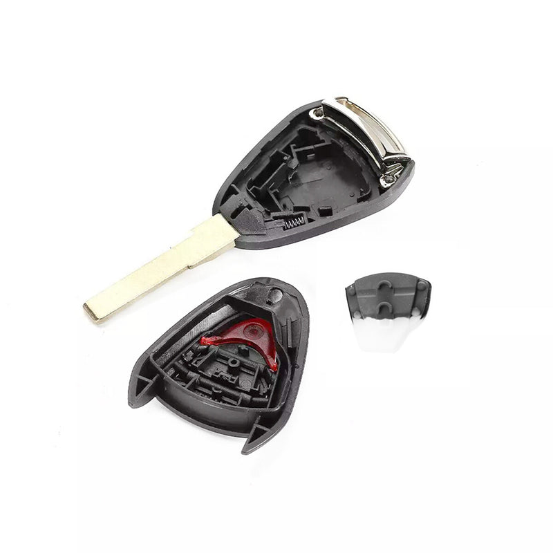 WXZOS 2/3 Buttons Remote Key Fob Shell w/Rubber Mat for Porsche 911 (997) 2005-2012