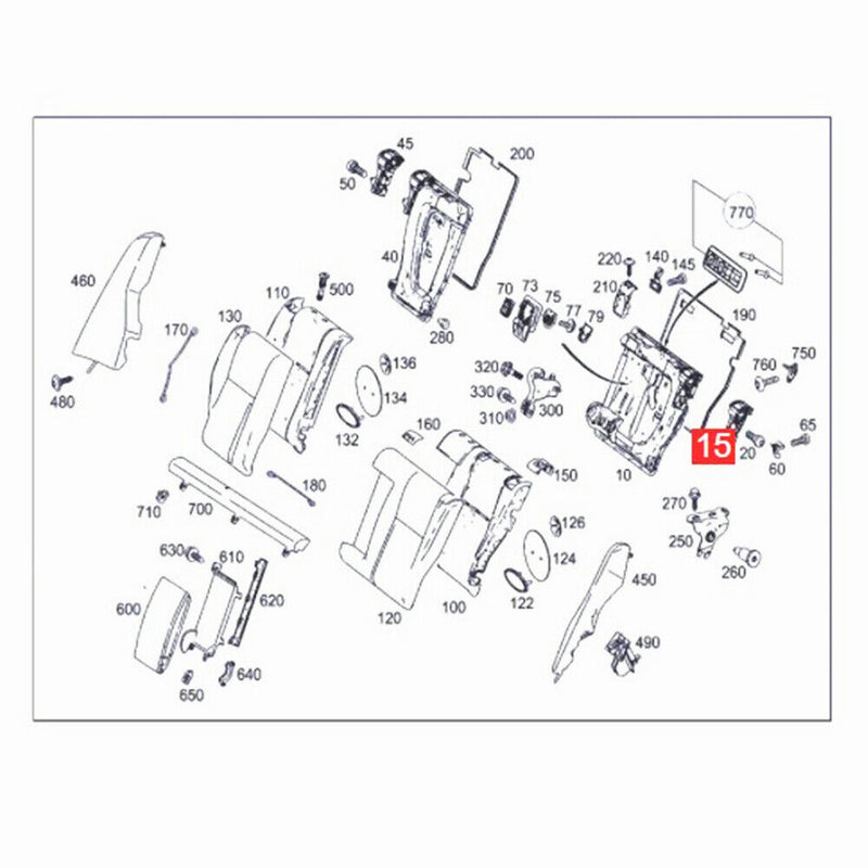 Left Rear Backrest Unlocking Switch Button for Benz C-Class Estate S204 2008-13