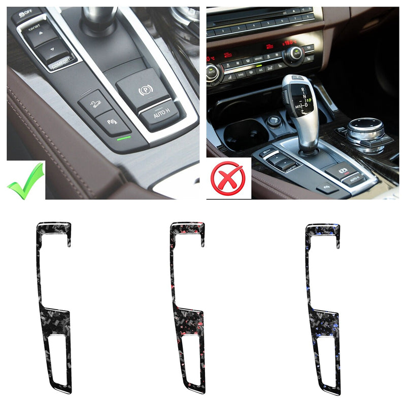 WXZOS Genuine Carbon Fiber Gear Shift Lever Panel Trim for BMW F10 5series 2011-2017