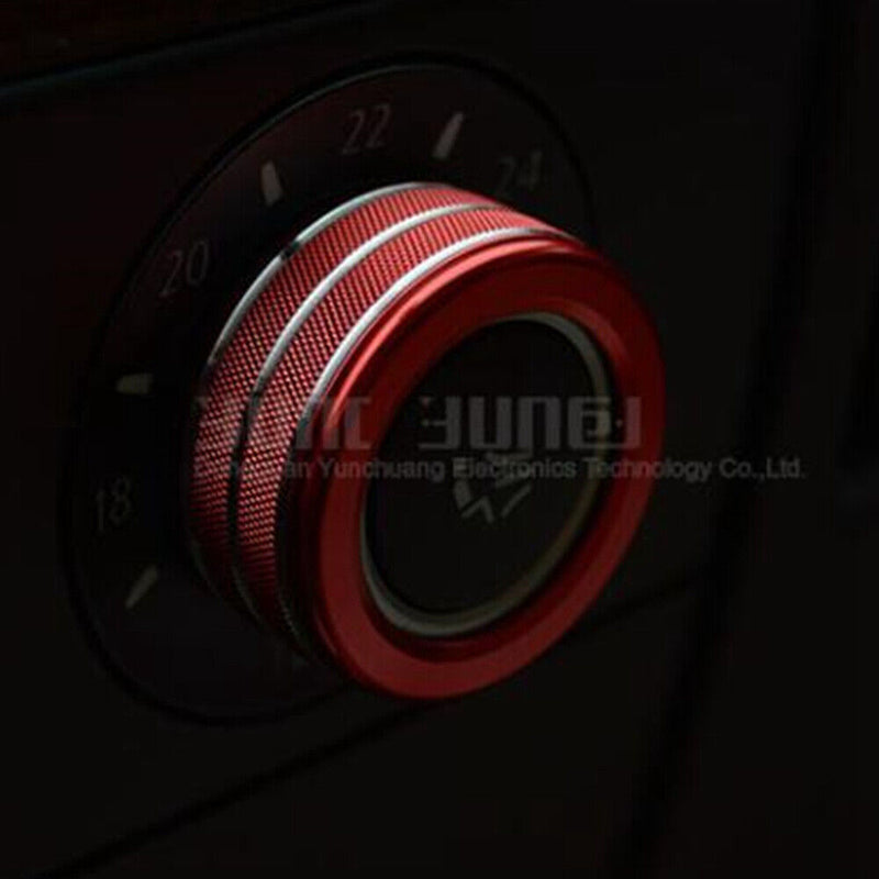 AC Air Conditioner Knob Covers Trim Red For BMW E60 520 523 530 2005-2010