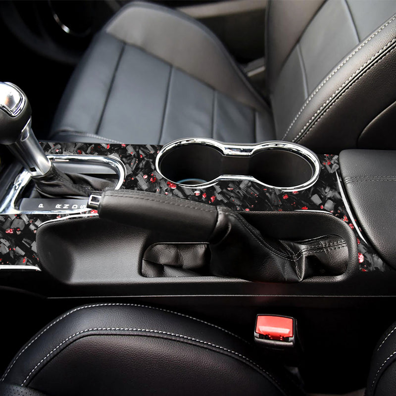 WXZOS Genuine Carbon Fiber Center Console Panel Trim for Ford Mustang 2015-2020