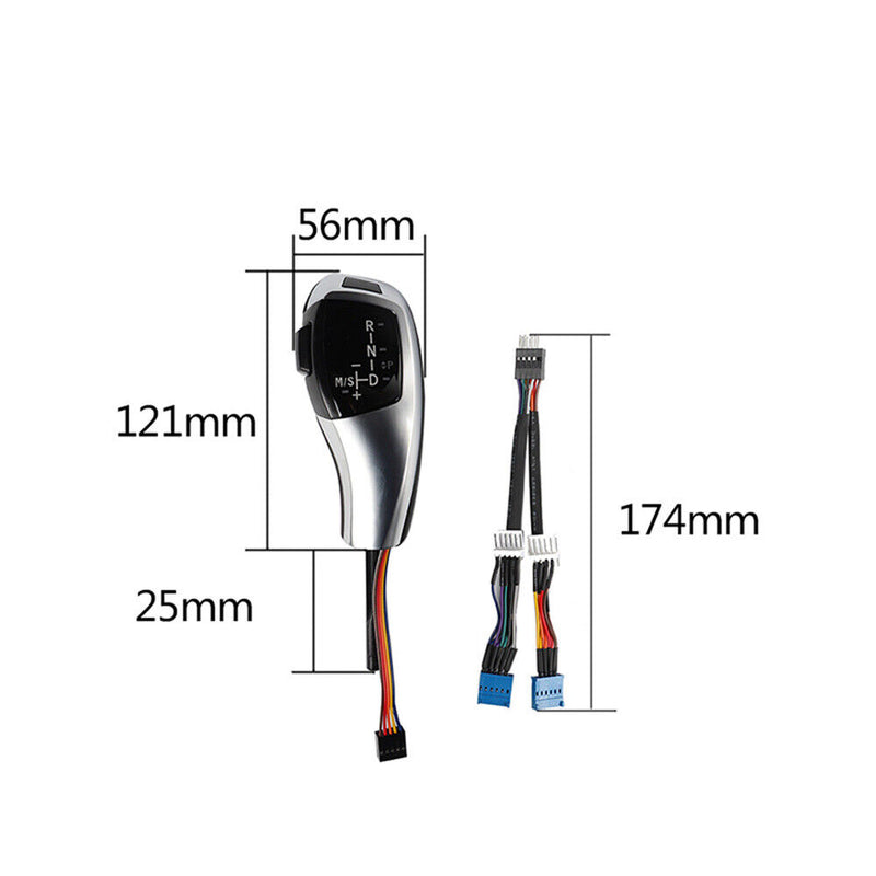 Silver LED Shift Knob w/Engine START STOP Cover for BMW 2010-2012 E84 X1 Pre-LCI
