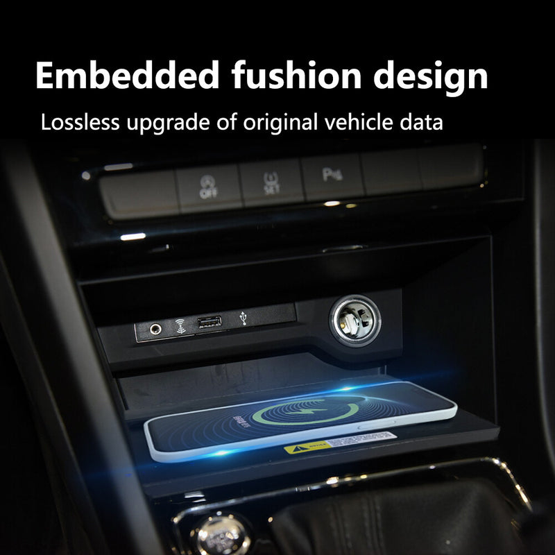WXZOS Front Center Console Wireless Fast Charging Pad for VW Touran 2016-2021