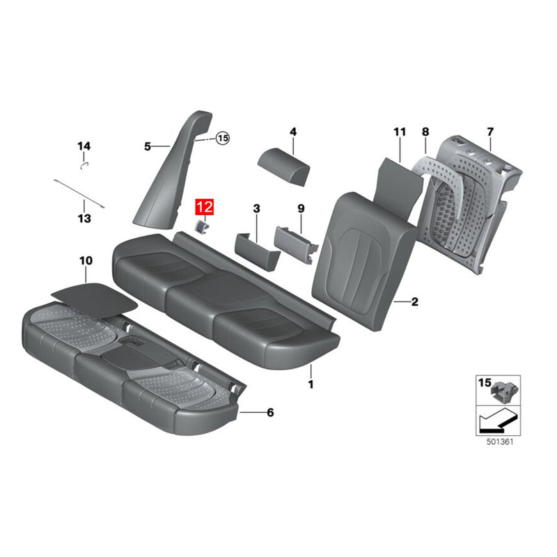 WXZOS Rear Seat ISOFIX Access Flap Cover Cap for BMW G05 F95 X5 X7 2019-2023