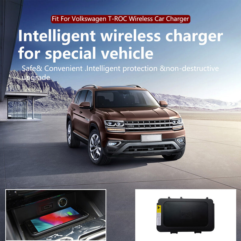 WXZOS Front Center Console Wireless Fast Charging Pad for VW Atlas 2017-2020