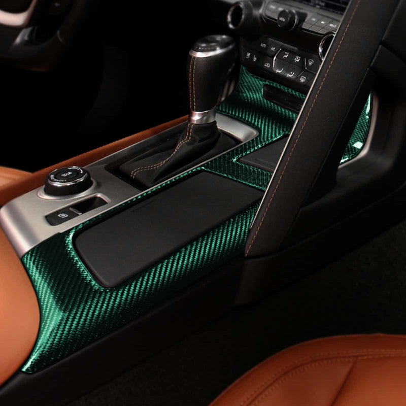 WXZOS 1PC Carbon Fiber Center Console Panel Trim for Chevrolet Corvette C7 2014-19
