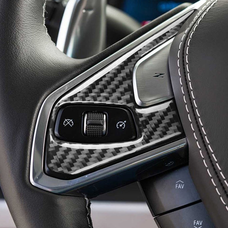 WXZOS Genuine Carbon Fiber Steering Wheel Trim for Chevrolet Corvette C8 2020-2024