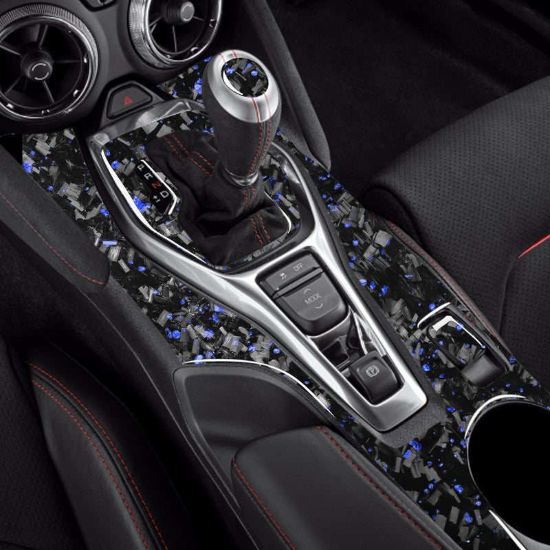 WXZOS Genuine Carbon Fiber Gear Shift Lever Panel Trim for Chevrolet Camaro 2017-2019