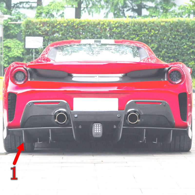 WXZOS Rear Left Bumper Spoiler Fin Trim for Ferrari 488 GTB Spider Pista 2015-2018