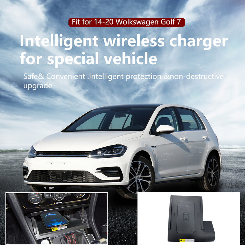 WXZOS Front Center Console Wireless Fast Charging Pad for VW Golf 7 MK7 2014-2020