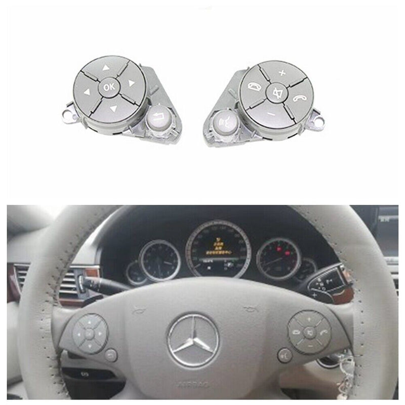 Gray Steering Wheel Switch Replacement Button for Mercedes-Benz 12-16 W204 W212