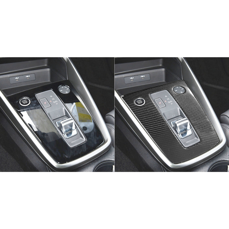 WXZOS Genuine Carbon Fiber Gear Shift Lever Knob Trim for Audi A3 S3 RS3 2021-2023