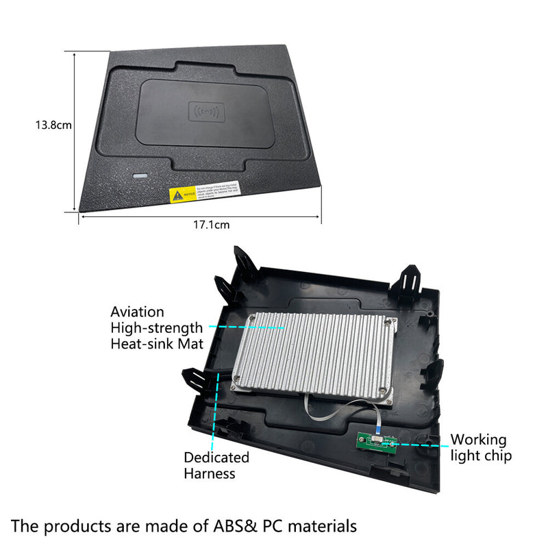 WXZOS Center Console Phone Wireless Fast Charging Pad for Hyundai i20 2018-2021