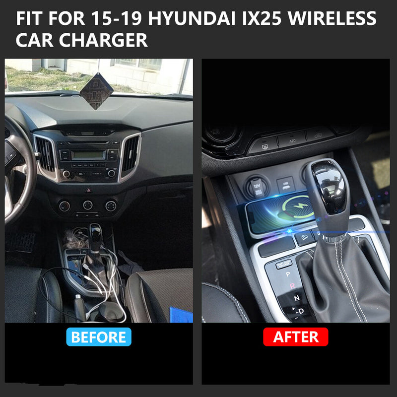 WXZOS Center Console Phone Wireless Fast Charging Pad for Hyundai ix25 2015-2019