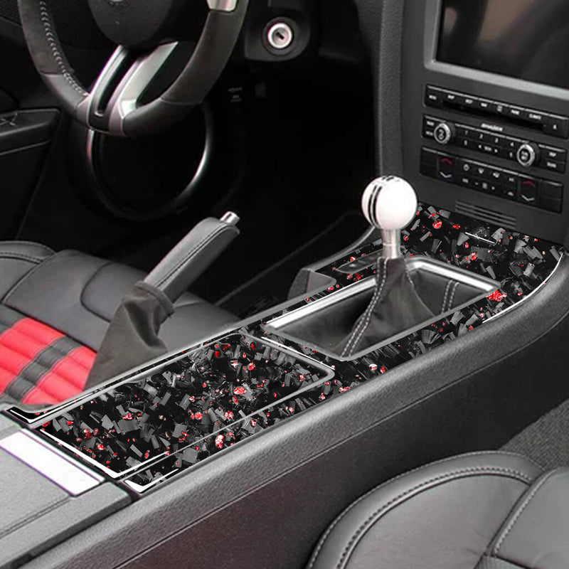 WXZOS Genuine Carbon Fiber Center Console Panel Trim for Ford Mustang 2009-2013
