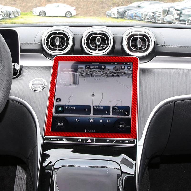 WXZOS Carbon Fiber ‌Center Console LCD Display Screen Trim for Benz W206 C-class 22-24