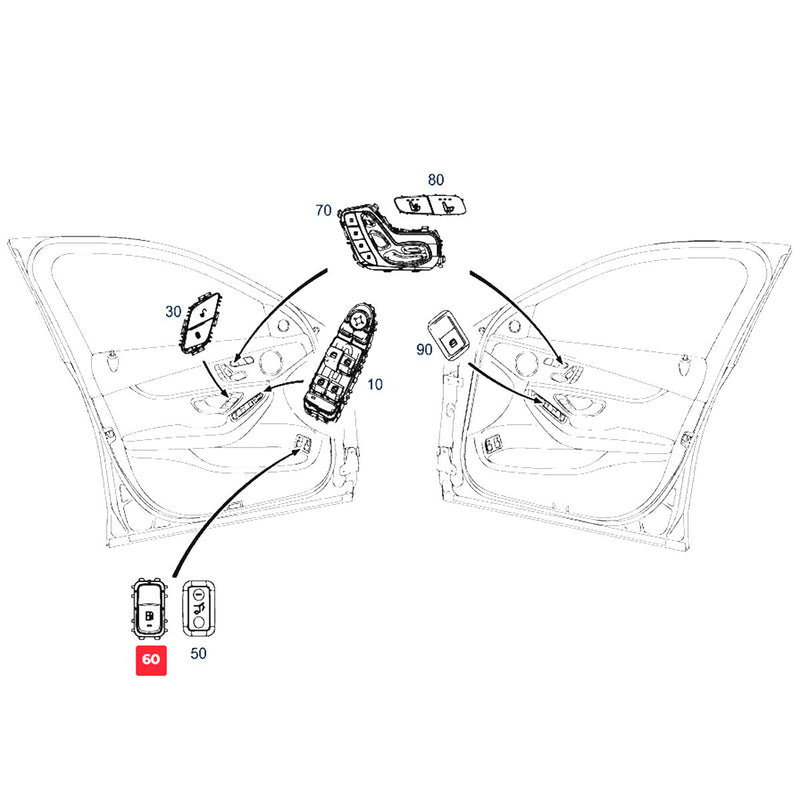 WXZOS Fuel Tank Power Switch Button for Mercedes-Benz W253 X253 GLC-Class 2015-2022