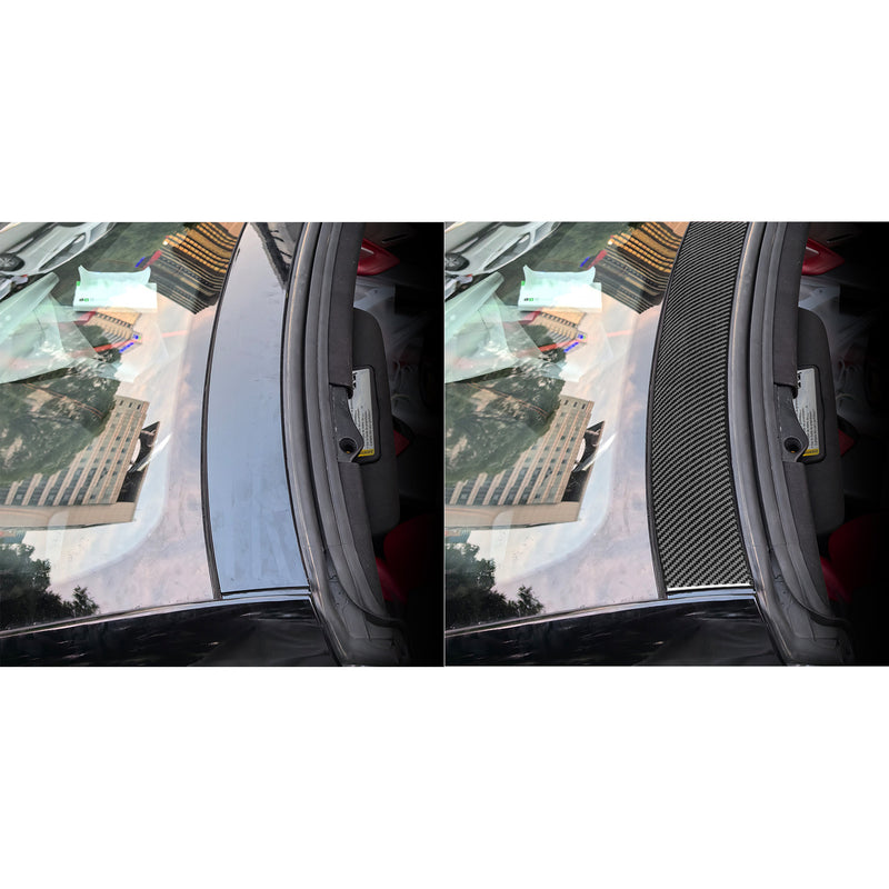 WXZOS Genuine Carbon Fiber Front Roof Panel Trim for Chevrolet Corvette C8 2020-2024