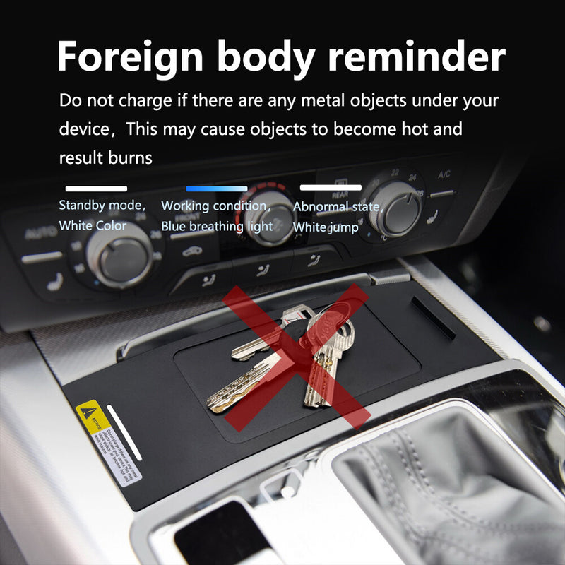 WXZOS Center Console Phone Wireless Fast Charging Pad for Audi A6 C7 2012-2018