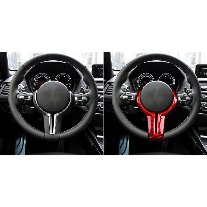WXZOS Genuine Carbon Fiber Steering Wheel Replacement Cover for BMW F10 M5 2011-2016