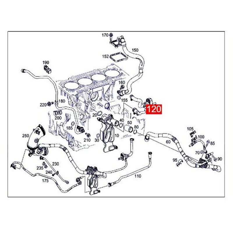 Sale M274.920 Engine Breathing Vent Line for Benz E-Class Coupe (C238) 2017-2019