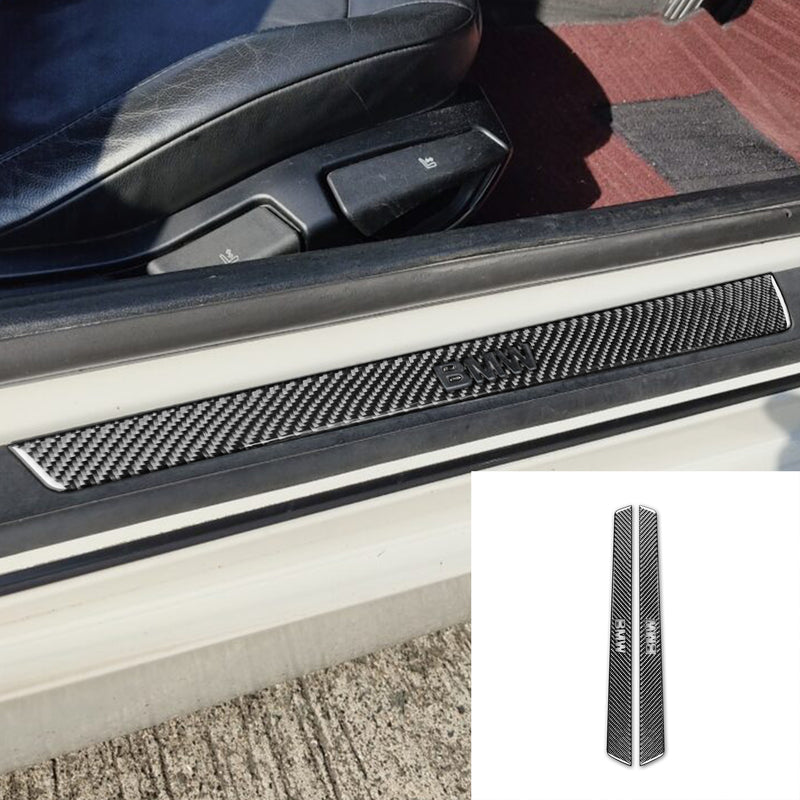 WXZOS Genuine Carbon Fiber Door Sill Plate Protector Sticker for BMW Z4 E85 2003-2008