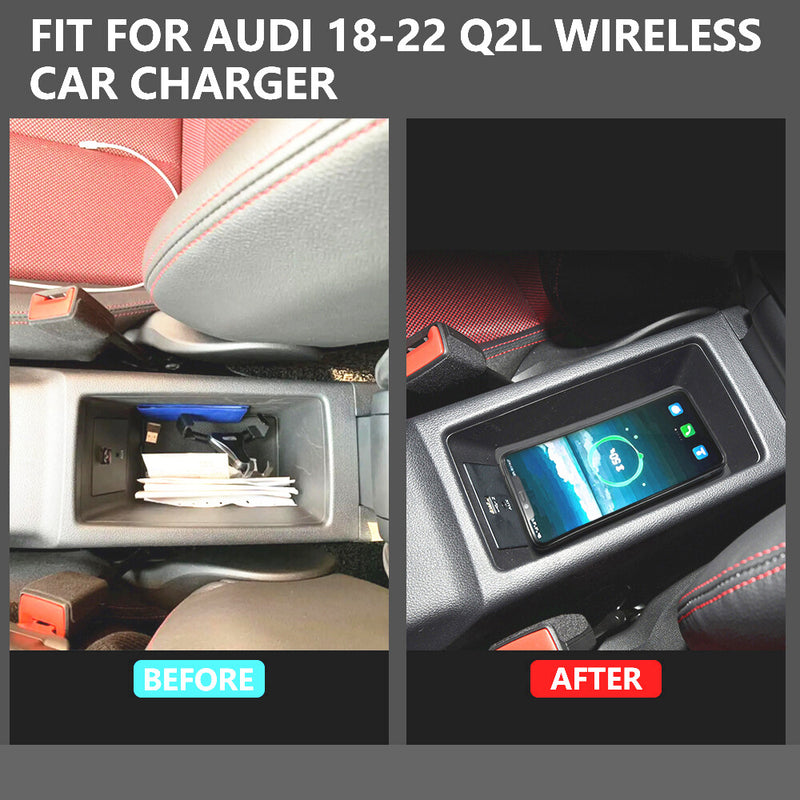 WXZOS Center Console Phone Wireless Fast Charging Pad for Audi Q2 Q2 Quattro 2018-2022