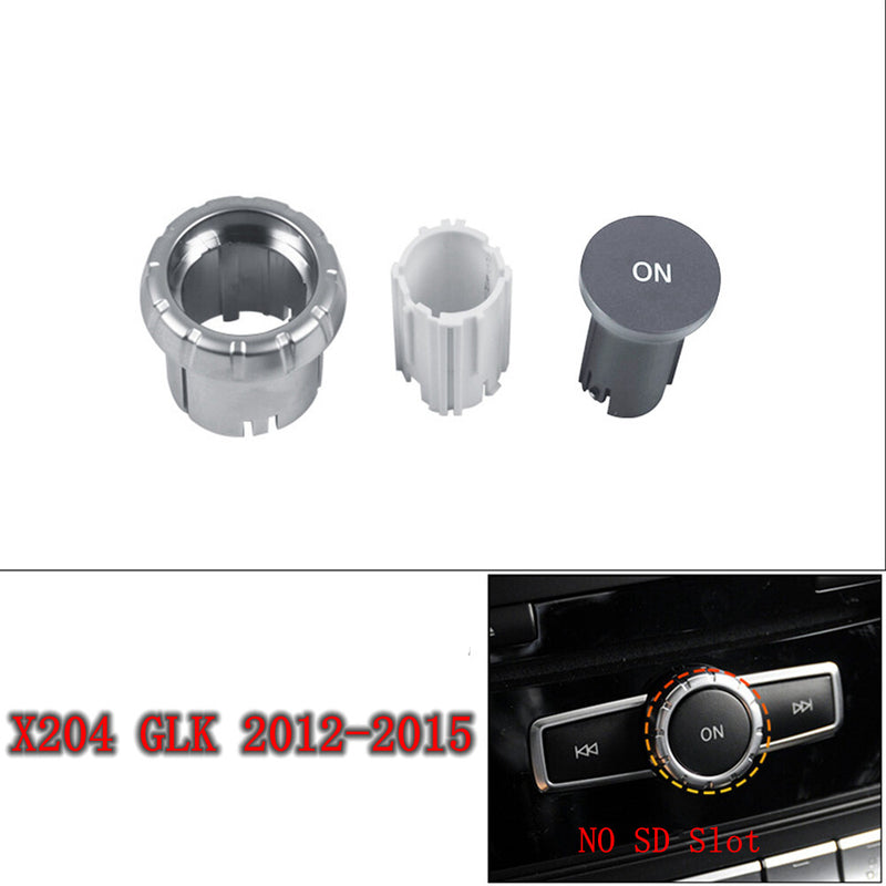WXZOS CD Audio Control Button Knob Cover Set for Mercedes-Benz GLK (X204) 2012-2015