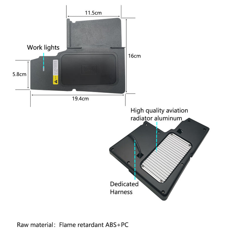 WXZOS Center Console Wireless Fast Charging Pad for Suzuki Baleno 2015-2019
