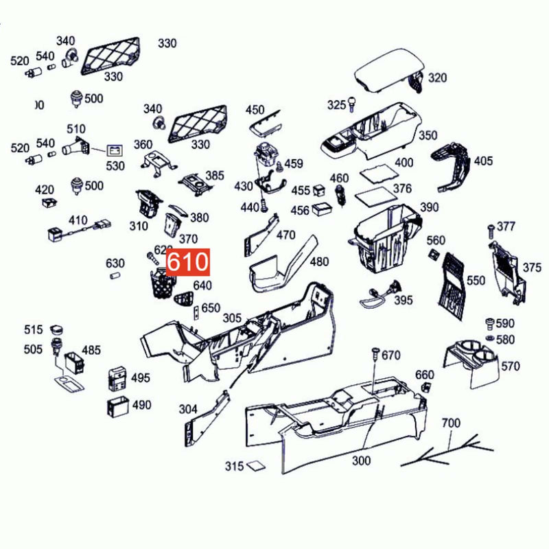 Passenger Side Storage Net Cup Holder for Mercedes-Benz W463 G-Class 2004-2018