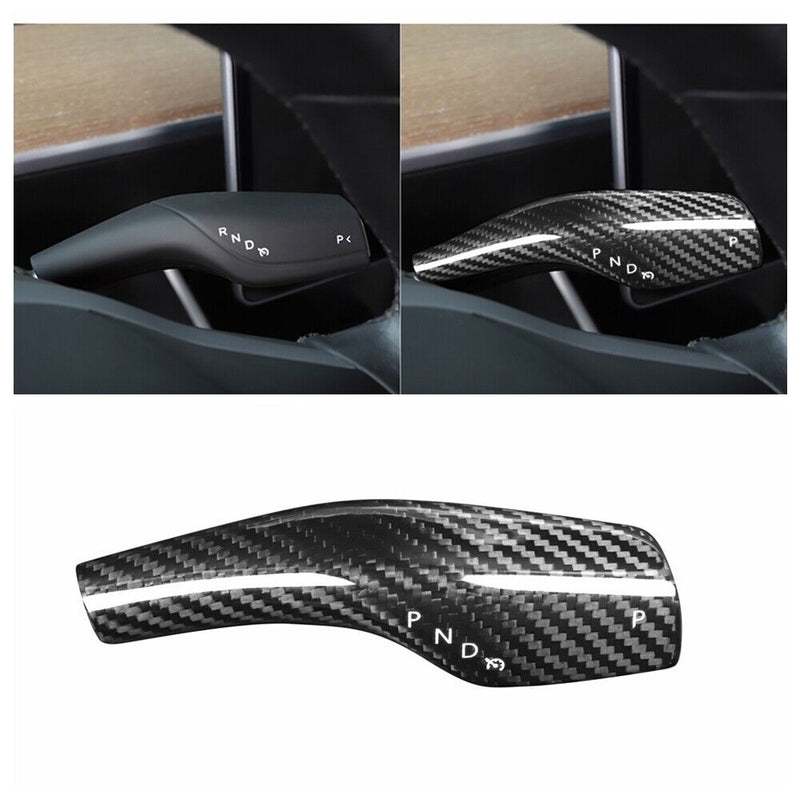 Genuine Carbon Fiber Wiper Gear Shift Lever Cover Trim for Tesla Model 3 2017-22