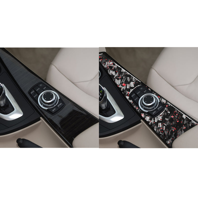WXZOS Carbon Fiber IDrive MultiMedia Switch Panel Trim for BMW F33 F36 4series 2014-18