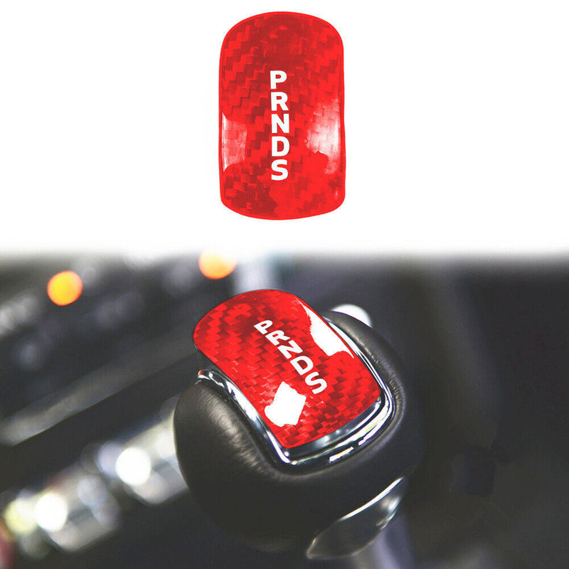 Sale Red Carbon Fiber Gear Shift Knob Panel Trim for Ford Mustang 2014-2018