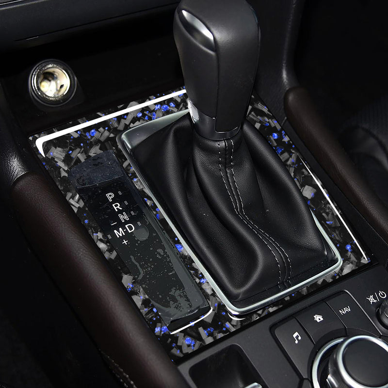 WXZOS Genuine Carbon Fiber Gear Shift Knob Lever Panel Trim for Mazda CX-4 2017-2018