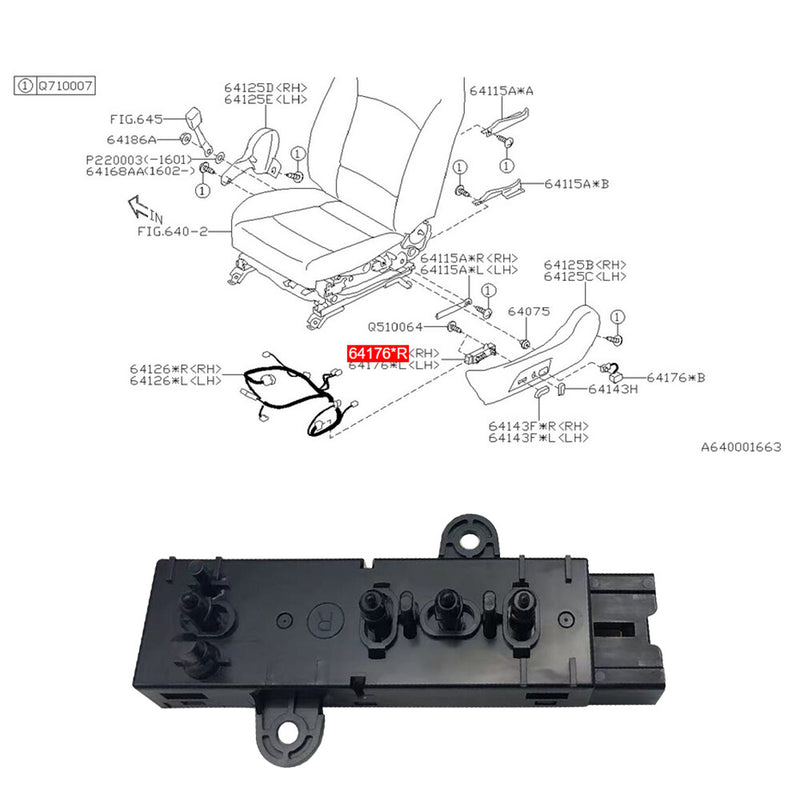 WXZOS Left Power Seat Adjustment Control Switch for Subaru Legacy (BN) 2015-2020