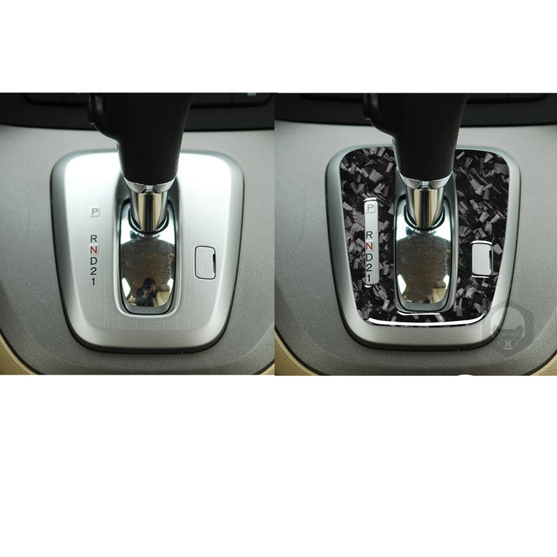 WXZOS Genuine Carbon Fiber Gear Shift Knob Lever Panel Trim for Honda CR-V 2007-2011