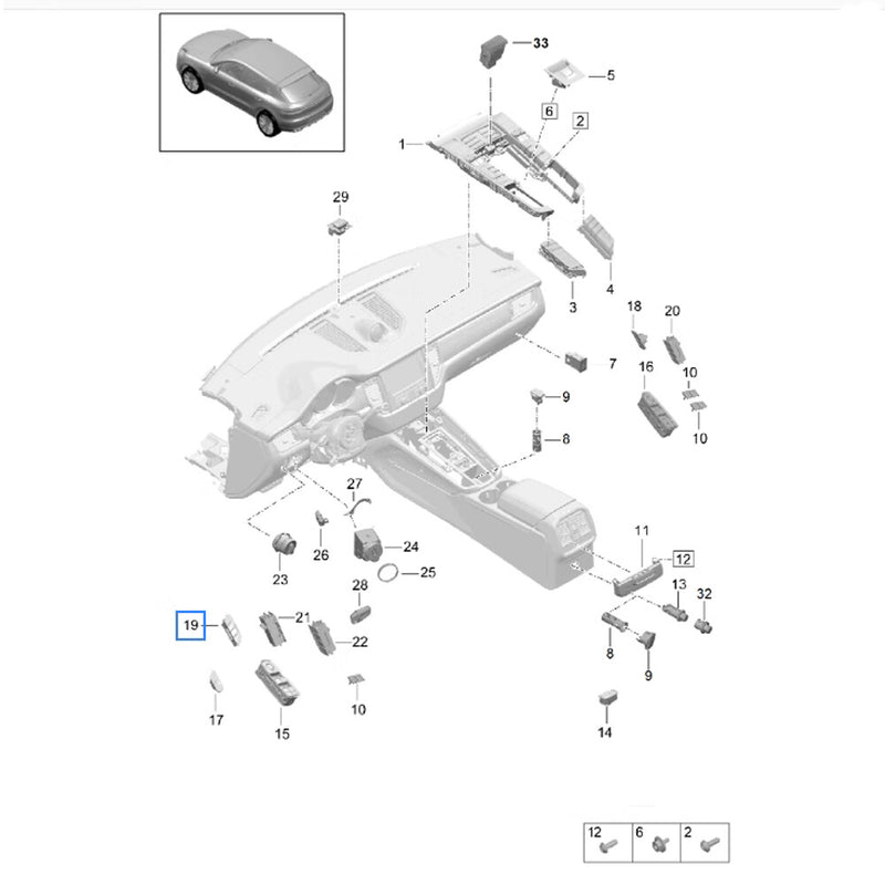 WXZOS Front Left Door Seat Memory Switch Button for Porsche Macan (95B) 2014-2021