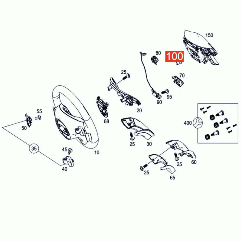 M16x1.5mm Steering Wheel Mounting Screw for Mercedes-Benz W169 A-Class 2010-2012